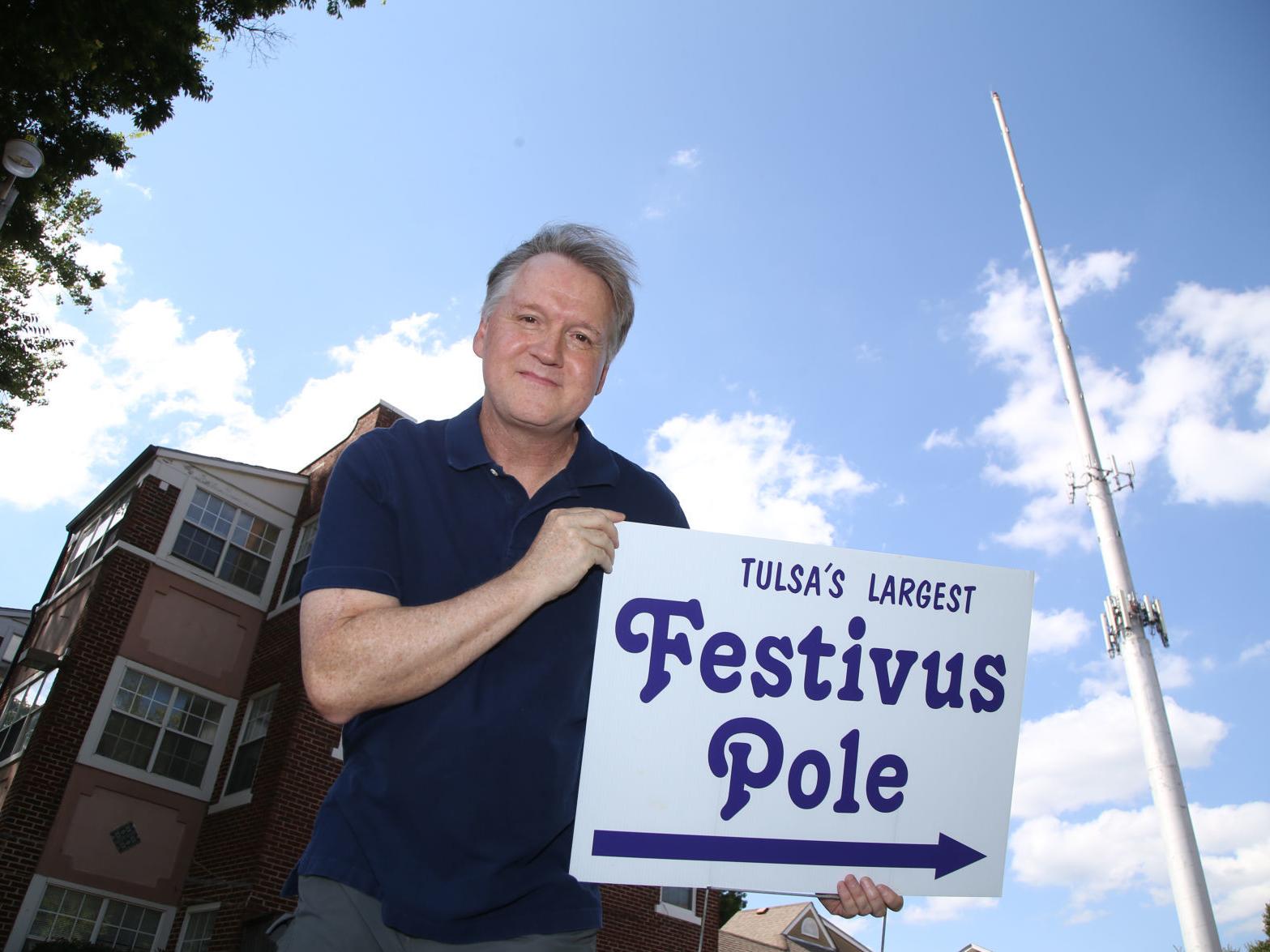 Tulsa S Largest Festivus Pole Resides In A Neighborhood South Of Downtown Tulsa World Magazine Tulsaworld Com