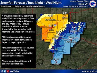 inches expected tulsaworld forecasts predicting pittsburg joplin insideclaremore fourstateshomepage