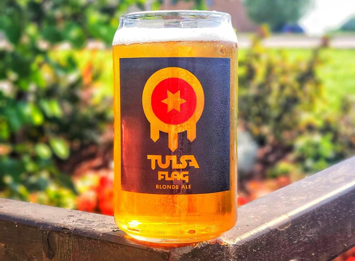 What the Ale Dead Armadillo Brewing Co. Joe Momma's hold Tulsa Flag