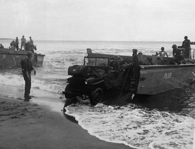 WWII U.S. Marines Land On Guadalcanal