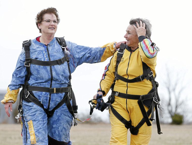 Three generations go skydiving in Skiatook for Owasso woman's 80th