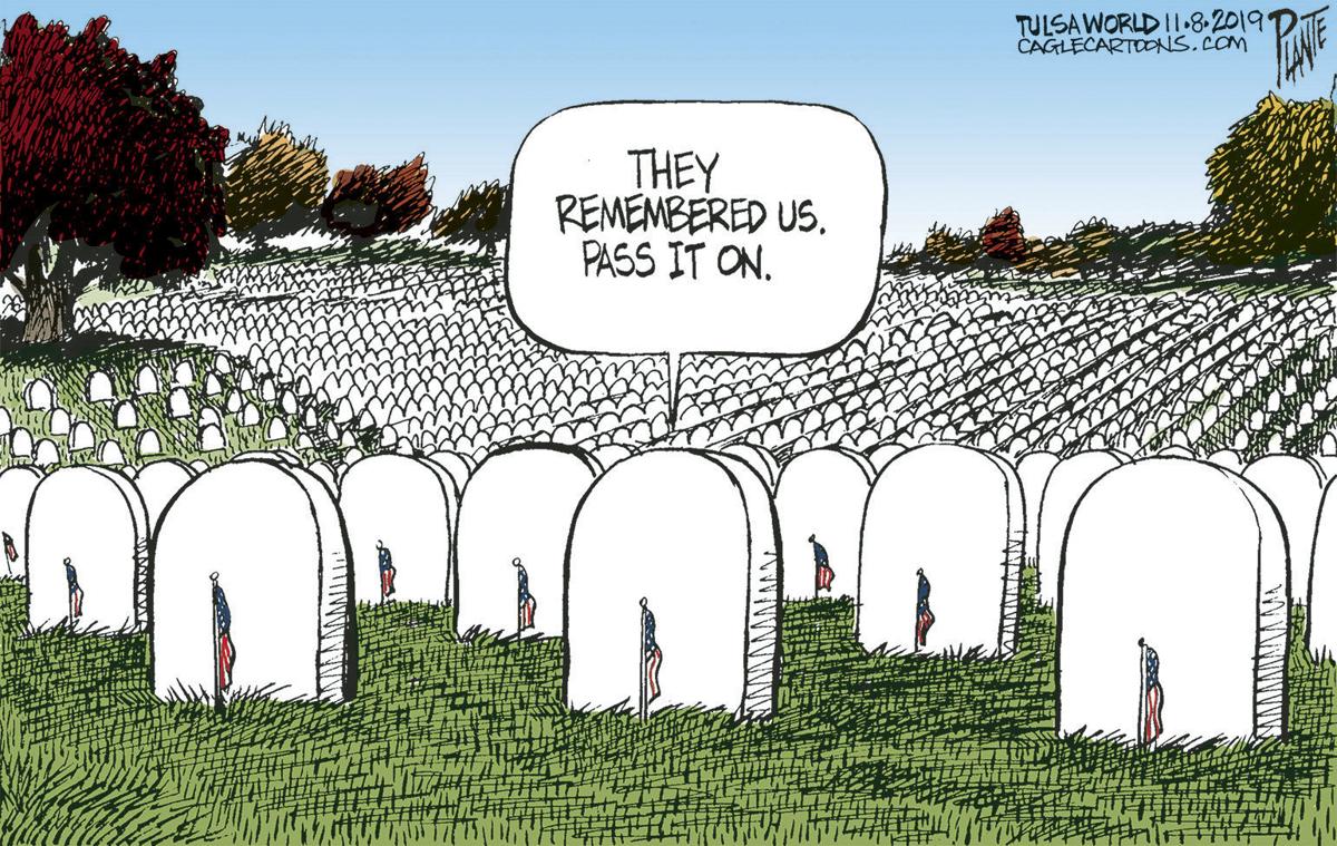 Veterans Day Cartoon : This cartoon shows how a peaceful life is