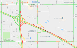 Crash slows westbound traffic of BA Expressway near U.S. 169