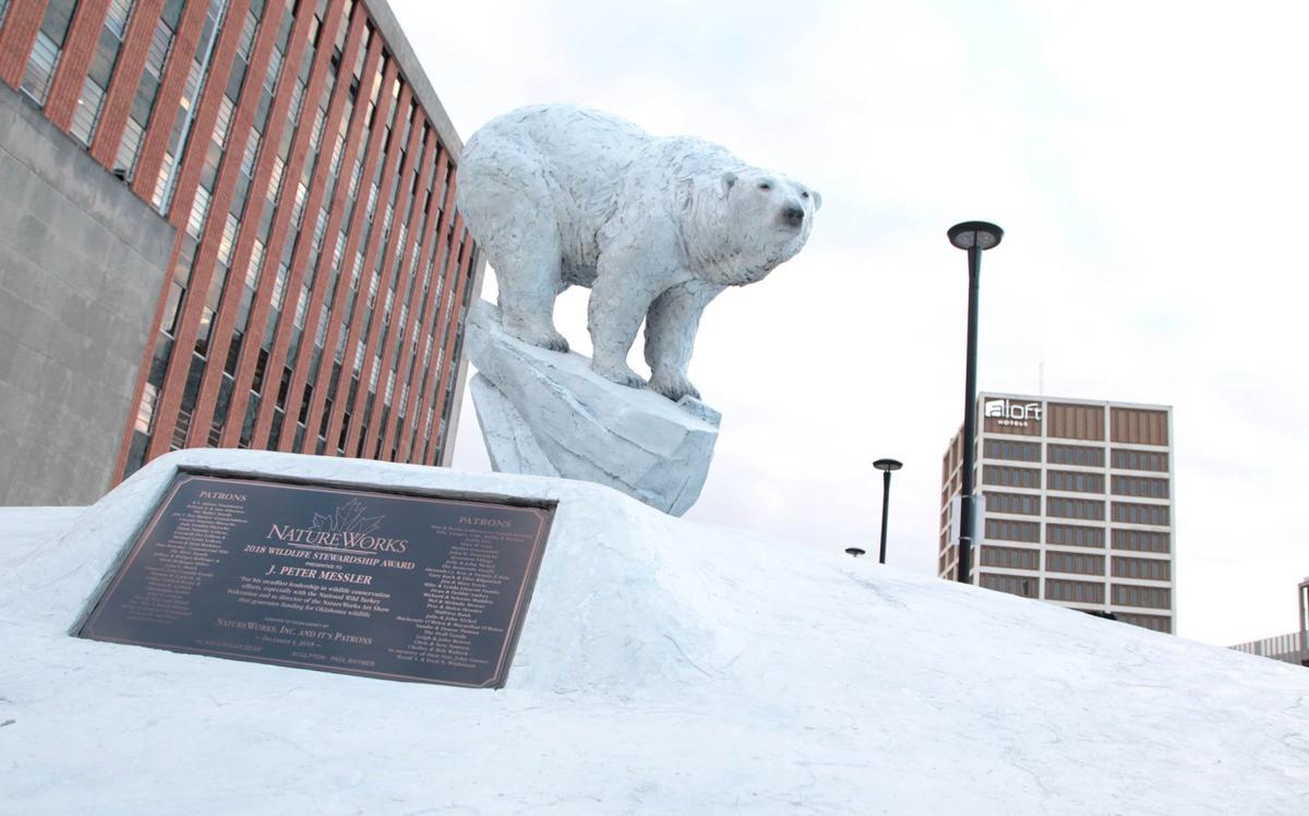 concrete polar bear statue