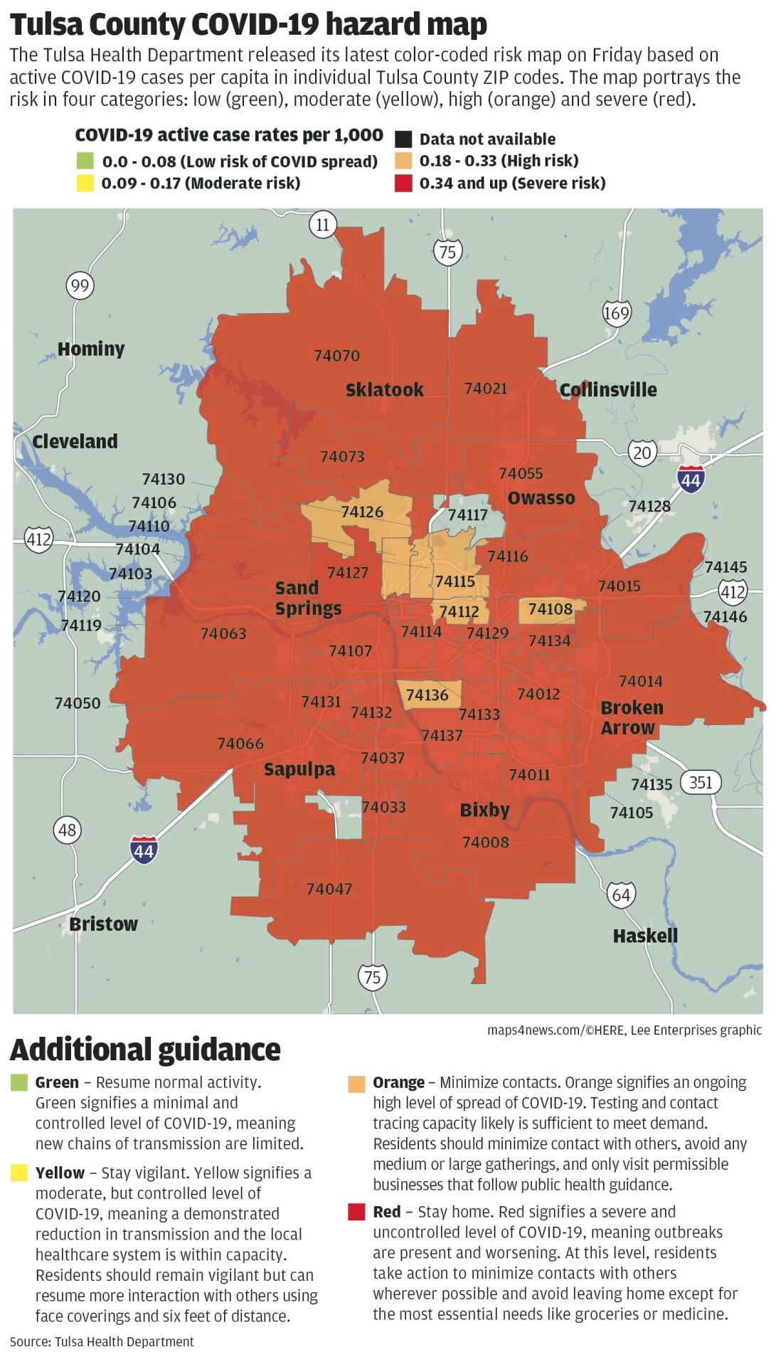 In The Red 35 Of 42 Tulsa County Zip Codes Have Severe And Uncontrolled Covid 19 Spread Local News Tulsaworld Com