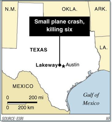 Six die in fiery Texas crash of Oklahoma bound plane