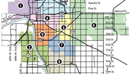 New Council District Map Ok D Politics Tulsaworld Com Tulsa City Council District Map