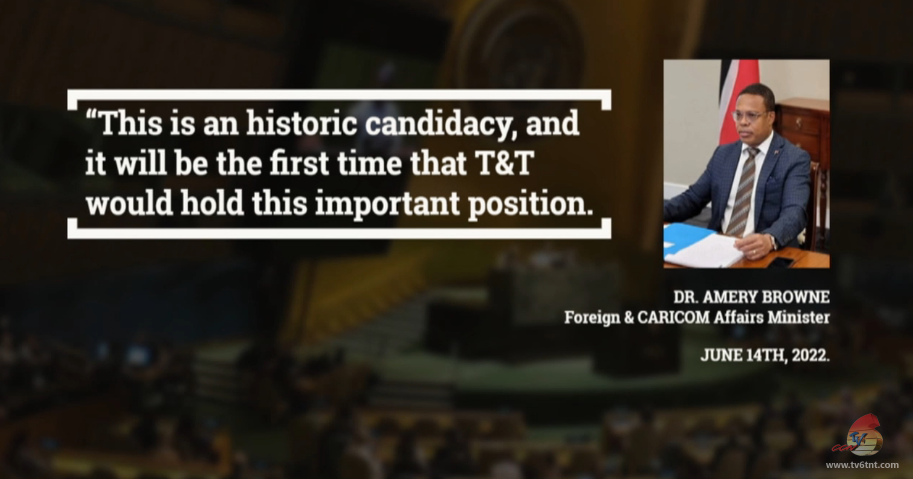 T&T HAS CANDIDATE FOR PRES. OF UNGA 2023 2024 | 7pmnews | tv6tnt.com T&T HAS CANDIDATE FOR PRES. OF UNGA 2023 2024 | 7pmnews | tv6tnt.com