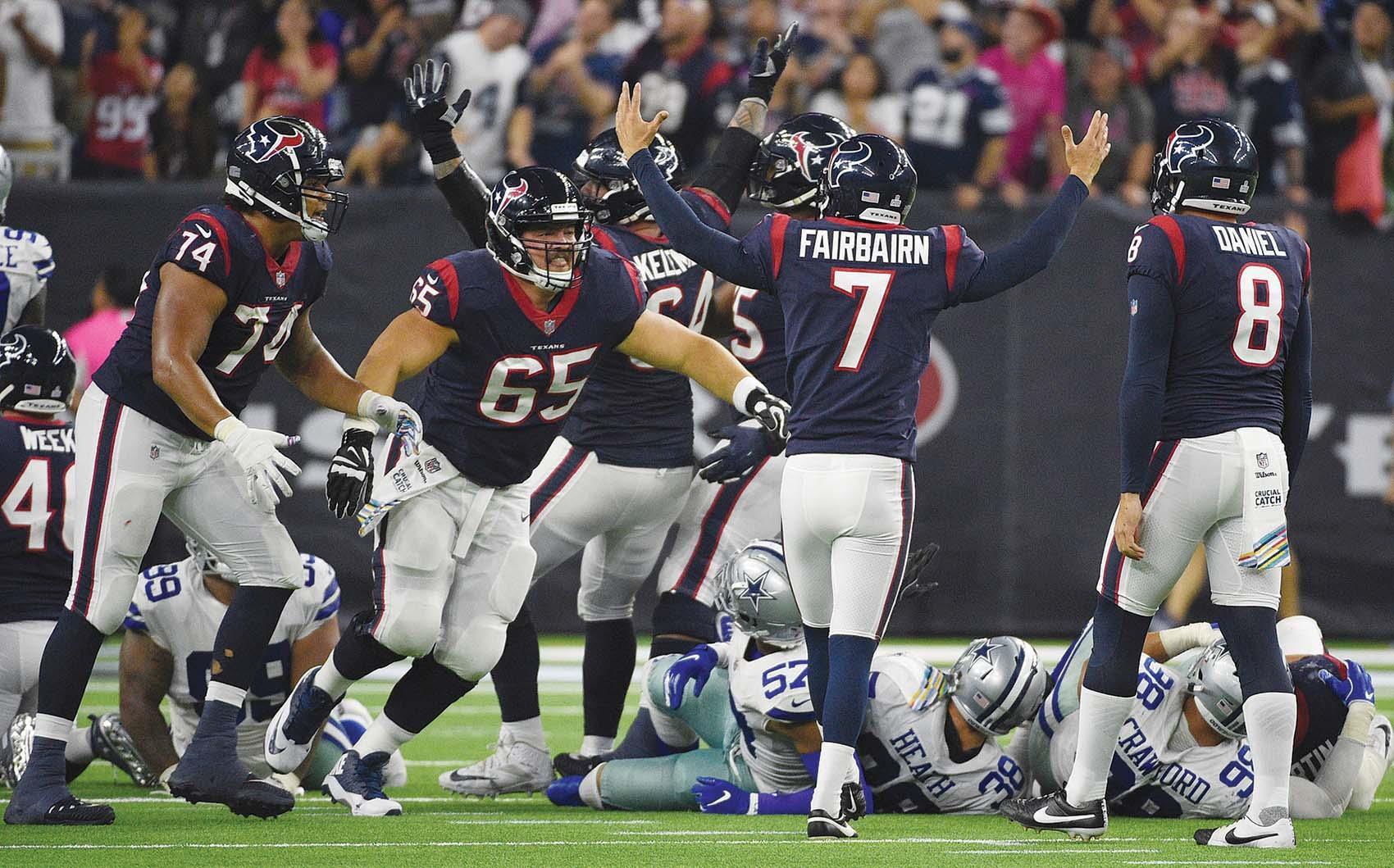Fairbairn S Fg In Overtime Lifts Texans Over Cowboys 19 16