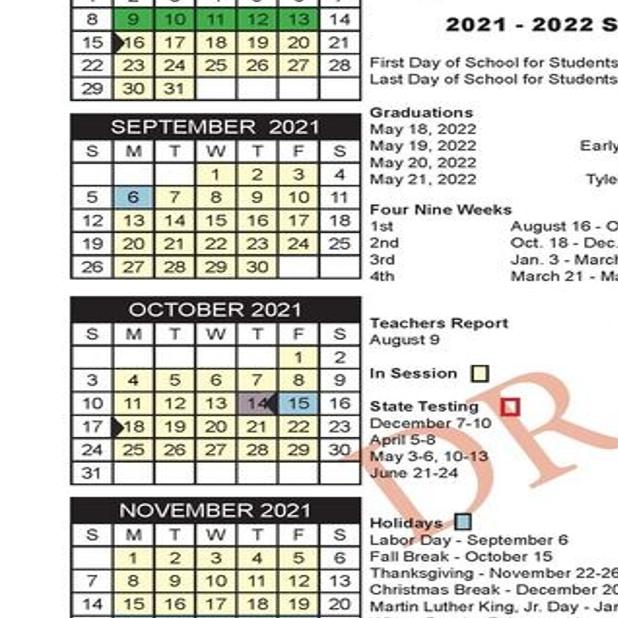Tisd 2022 -2023 Calendar Tyler