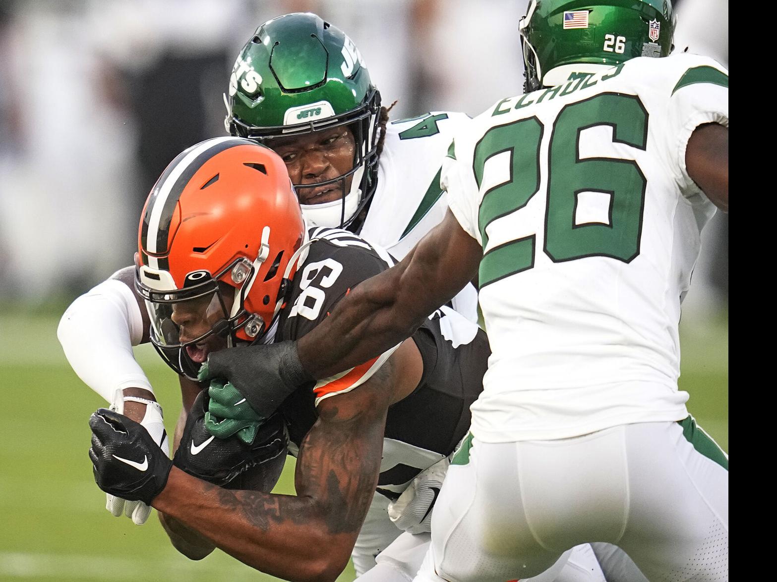 With Aaron Rodgers watching from the sidelines, New York Jets fall to  Cleveland Browns in Hall of Fame game