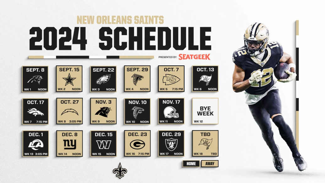 Saints release 2024 season schedule