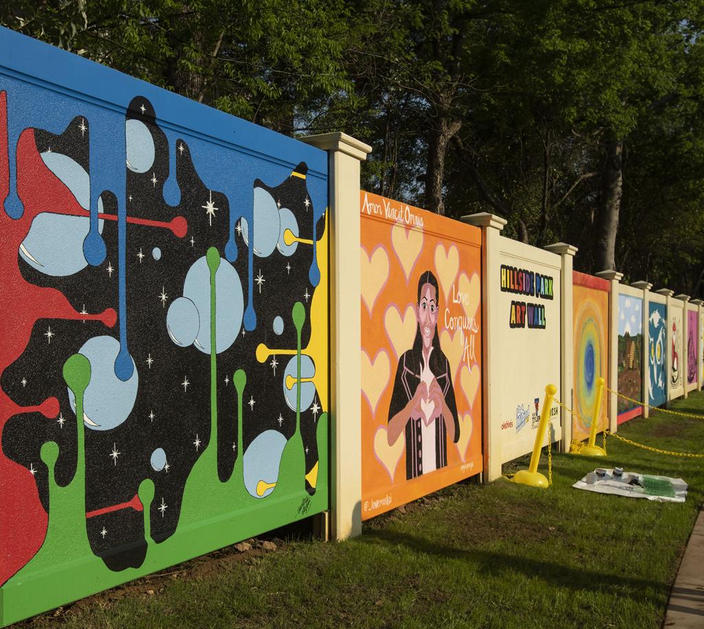 Hillside Park Reopens Renovated Park Features 200 Foot Art Wall
