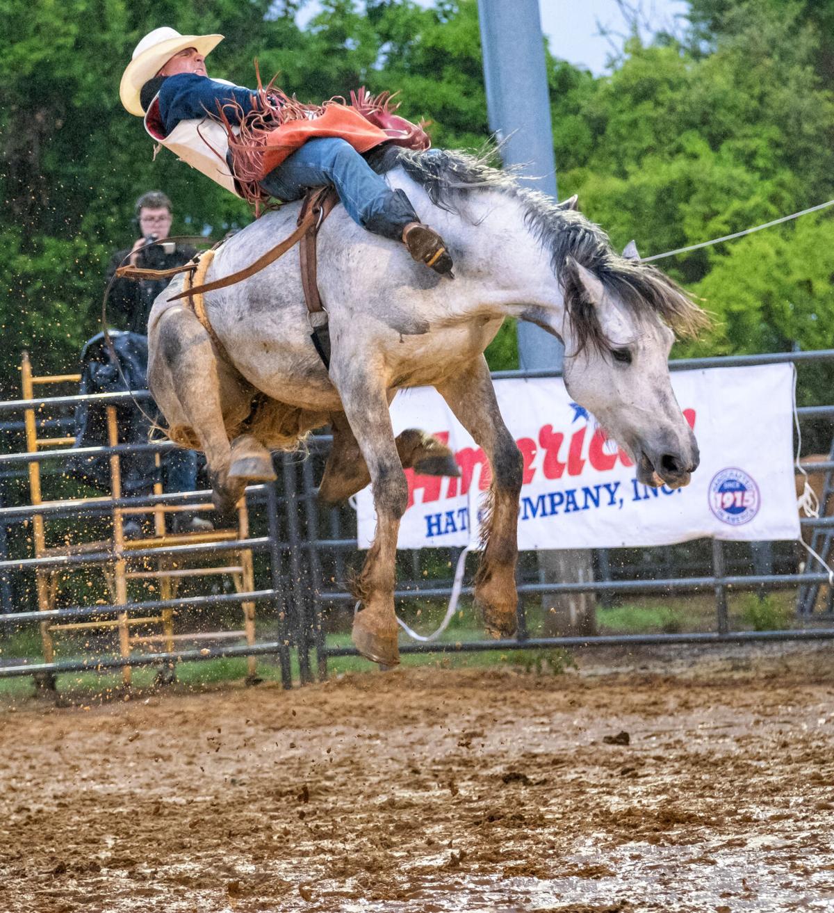 The rain event Spectators, competitors enjoy Longview PRCA Rodeo