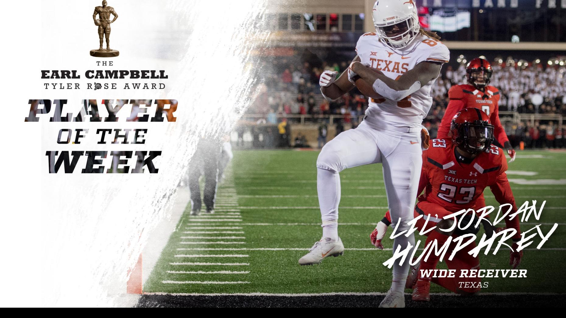 Lil' comes up big: Texas WR Humphrey named Earl Campbell Tyler Rose Award  National Player of the Week, College