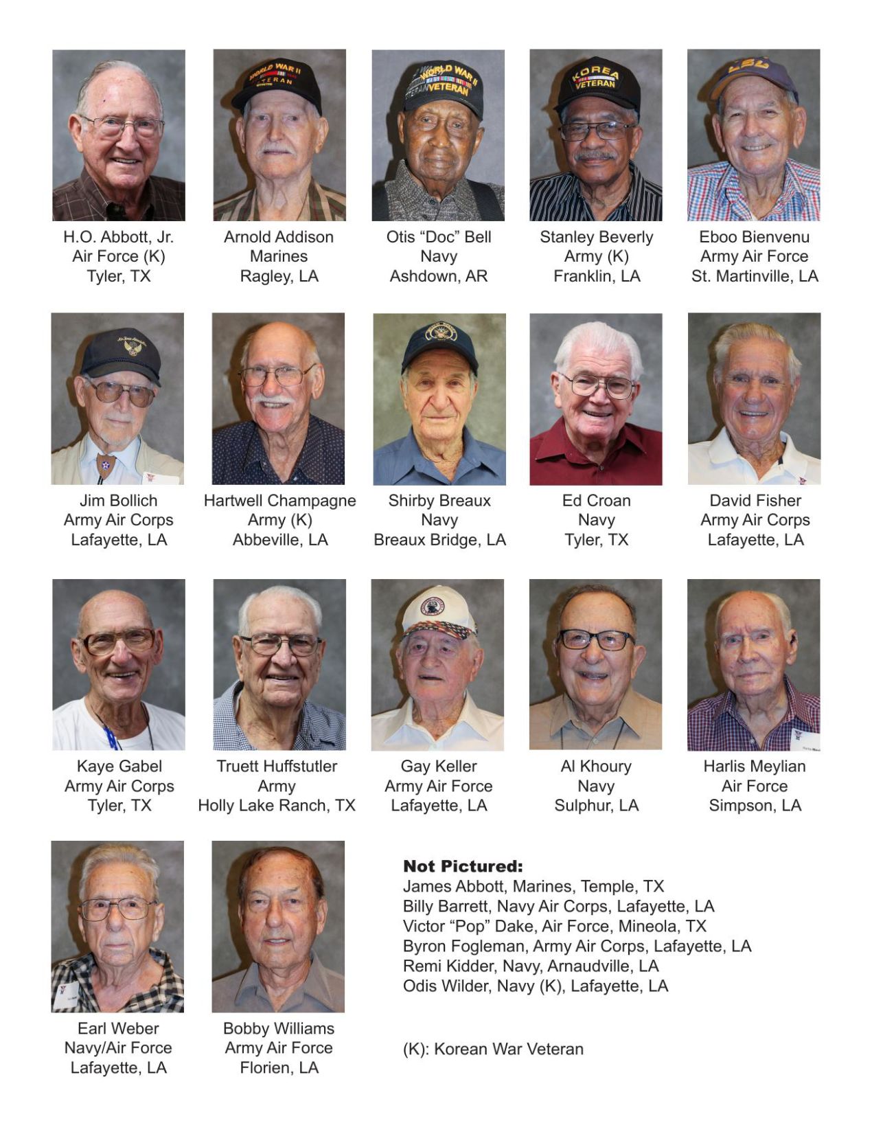 korean war air force veterans list