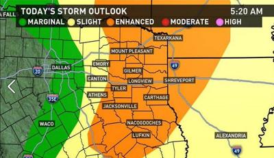 Severe Thunderstorm Watch Is Effect For The Majority Of East Texas Until 9 P M Weather Tylerpaper Com