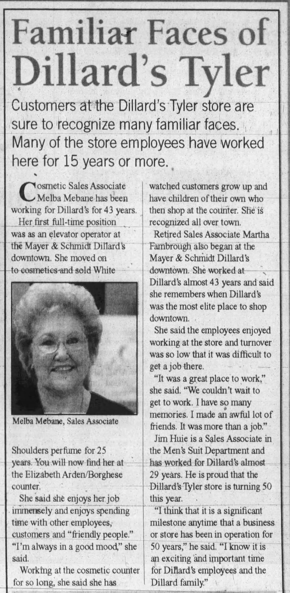 90-year-old woman retired from Dillard's after working there 74 years