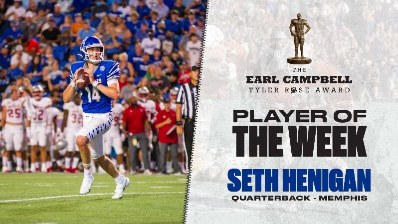 Earl Campbell Tyler Rose Award: Memphis QB Seth Henigan Named National ...