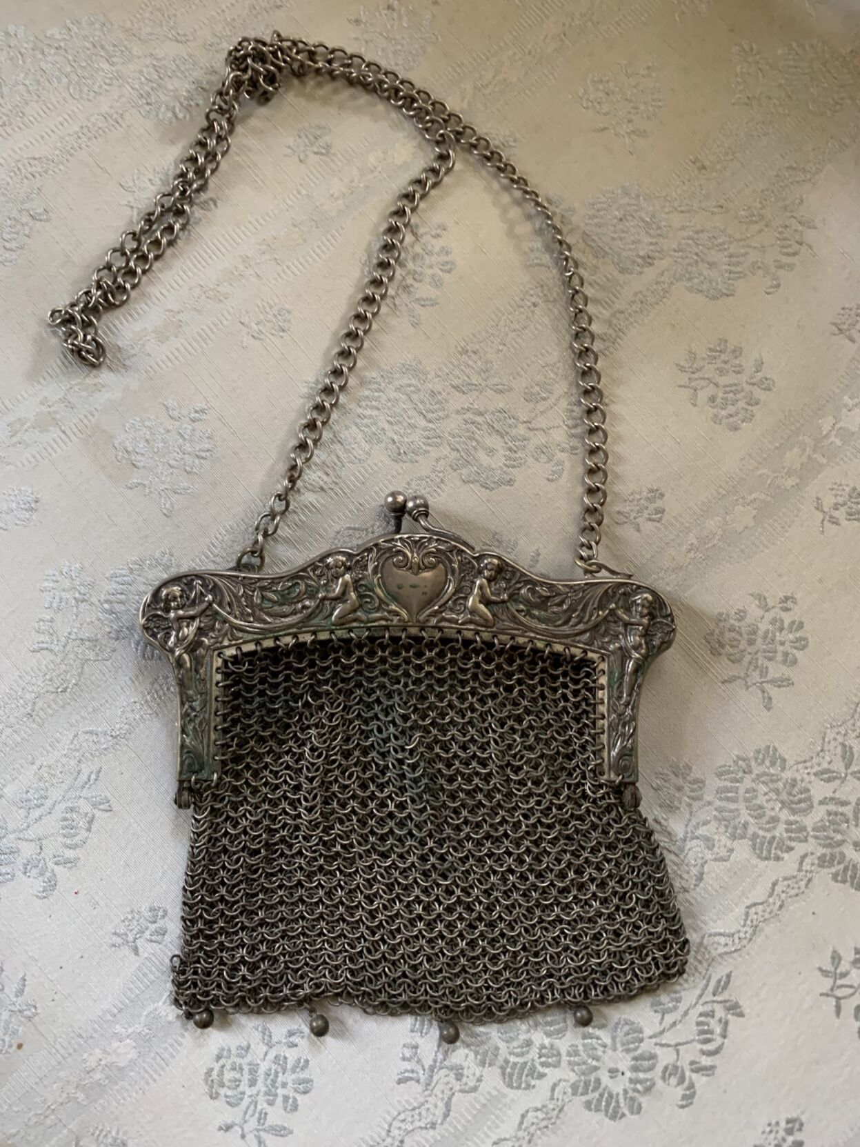 Antique German Silver Mesh Purse, Vintage Wire Mesh Estate Wristlet, German  Silver Chainmail Handbag - Etsy