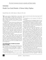 Health Care Serial Murder: A Patient Safety Orphan