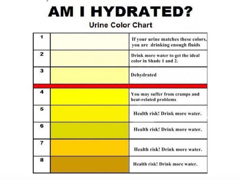 Heat Stress Urine Chart