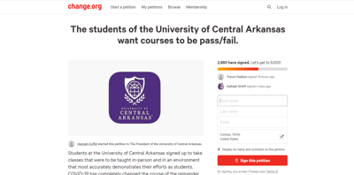 In spite of petition for pass/fail option, university moves forward ...