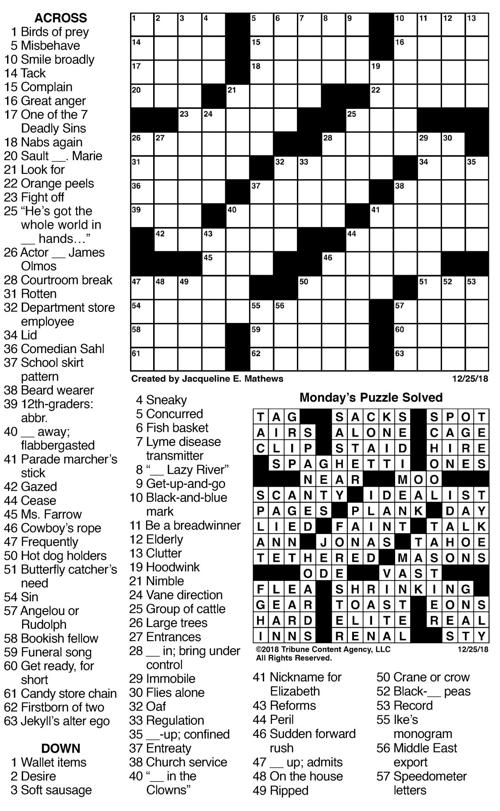 Christmas crossword.jpg | Crosswords | union-bulletin.com