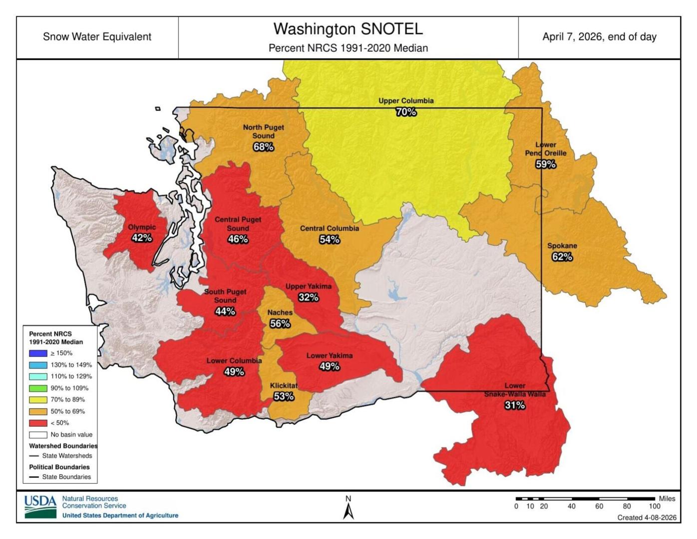 WA declares fourth year of drought because of low snowpack and limited ...
