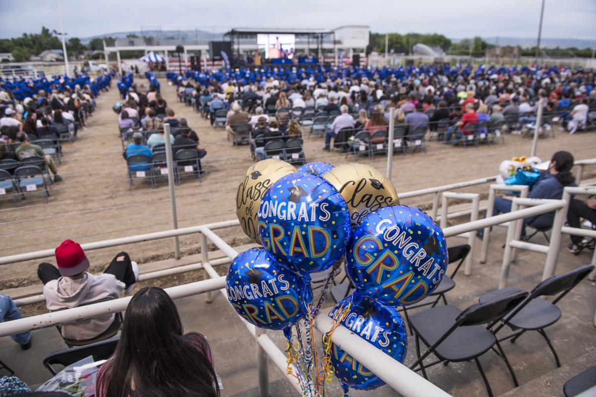 Walla Walla High School class of 2021 walks in outdoor ceremony