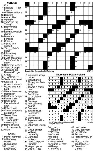 August 16 crossword.jpg | Crosswords | union-bulletin.com