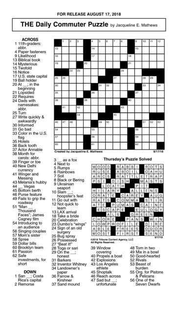 August 17 Crossword Jpg Crosswords Union Bulletin Com Odette juliette annable (nee yustman; union bulletin