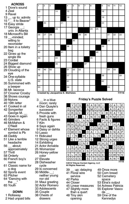 July 7 8 Crossword Jpg Crosswords Union Bulletin Com Dave annable | todd williamson/getty. union bulletin