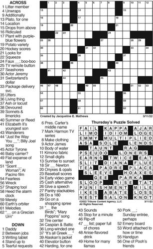 march 11 crossword crosswords union bulletin com
