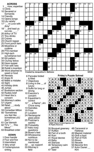 Sept. 6 crossword | | union-bulletin.com