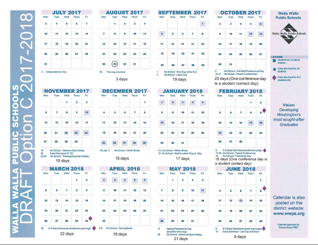 Calendars OK'd for next two school years in Walla Walla Local union