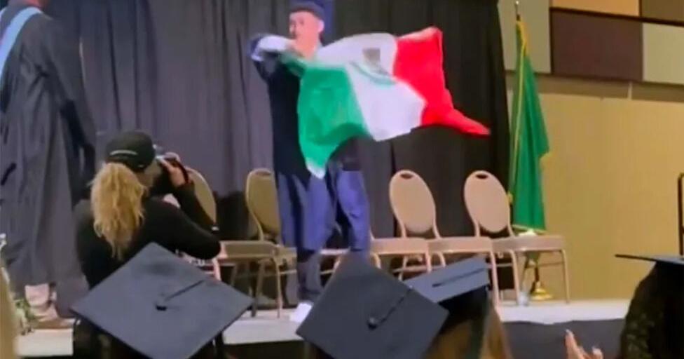 Grad waving a Mexican flag edited out of Tri-City school’s video