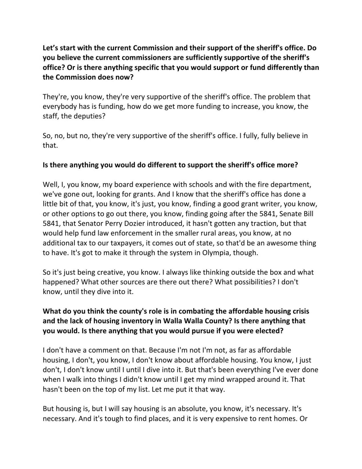 Transcript of interview with Darren Goble | | union-bulletin.com