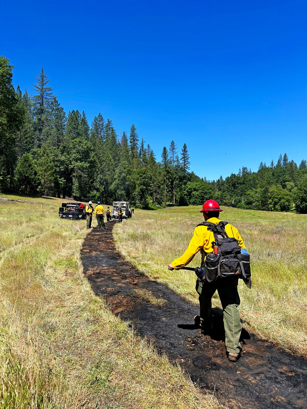 Company demonstrates remote-controlled prescribed burning machine in ...