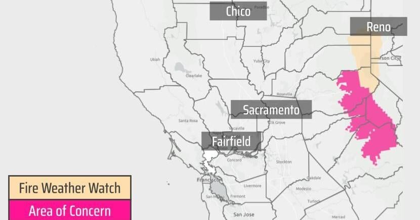 Forecasters upgrade Central Sierra fire weather watch to red flag warning