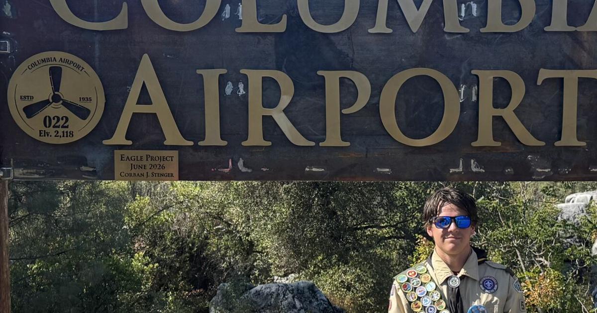 Eagle Scout candidate builds new sign for Columbia Airport