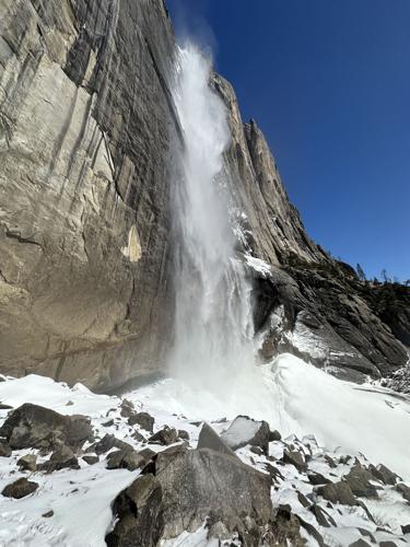 OUT THERE: Winter and spring collide at base of Upper Yosemite Fall ...
