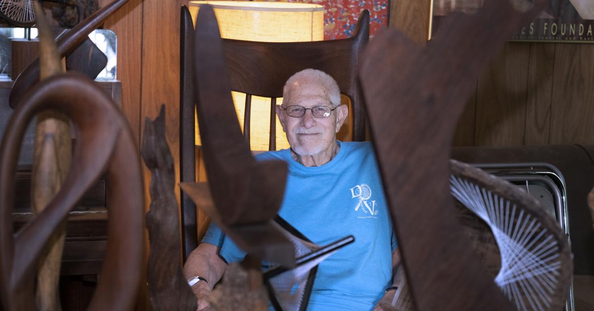 This former teacher and coach is staging his first art exhibition — at age 90