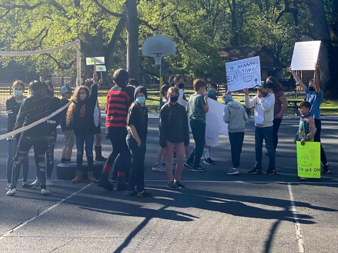 Students, parents protest teacher's firing at Gold Rush Charter School