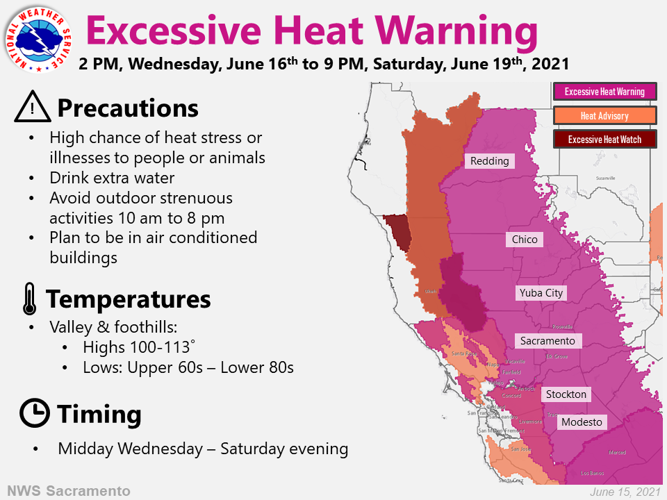 Calaveras County will open cooling centers for heat wave, Tuolumne ...