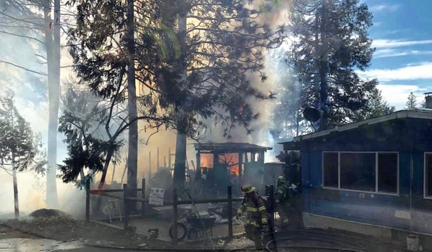 Fire destroys a structure and vehicles in Big Hill Road mobile home ...