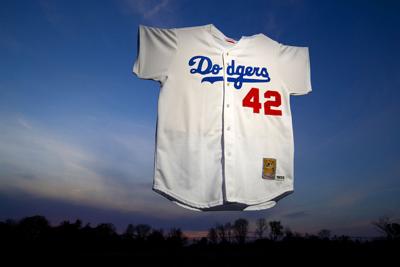 Men's Brooklyn Dodgers Jackie Robinson Mitchell & Ness Cream 1955  Cooperstown Collection Authentic Jersey