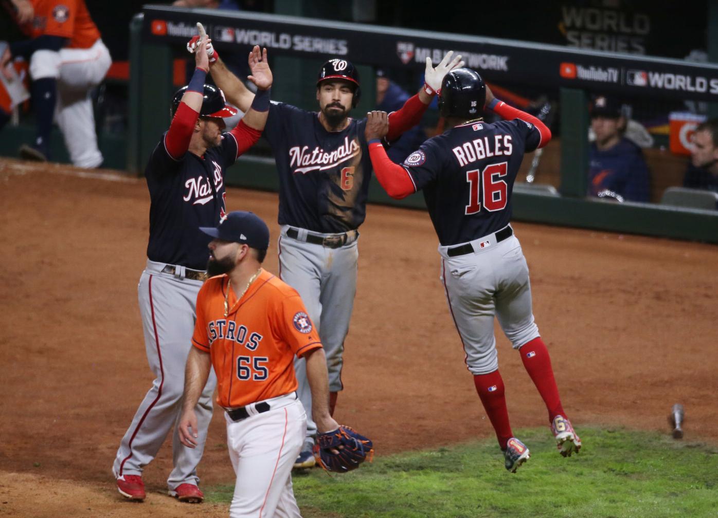 Washington Nationals Anthony Rendon, Juan Soto, Victor Robles