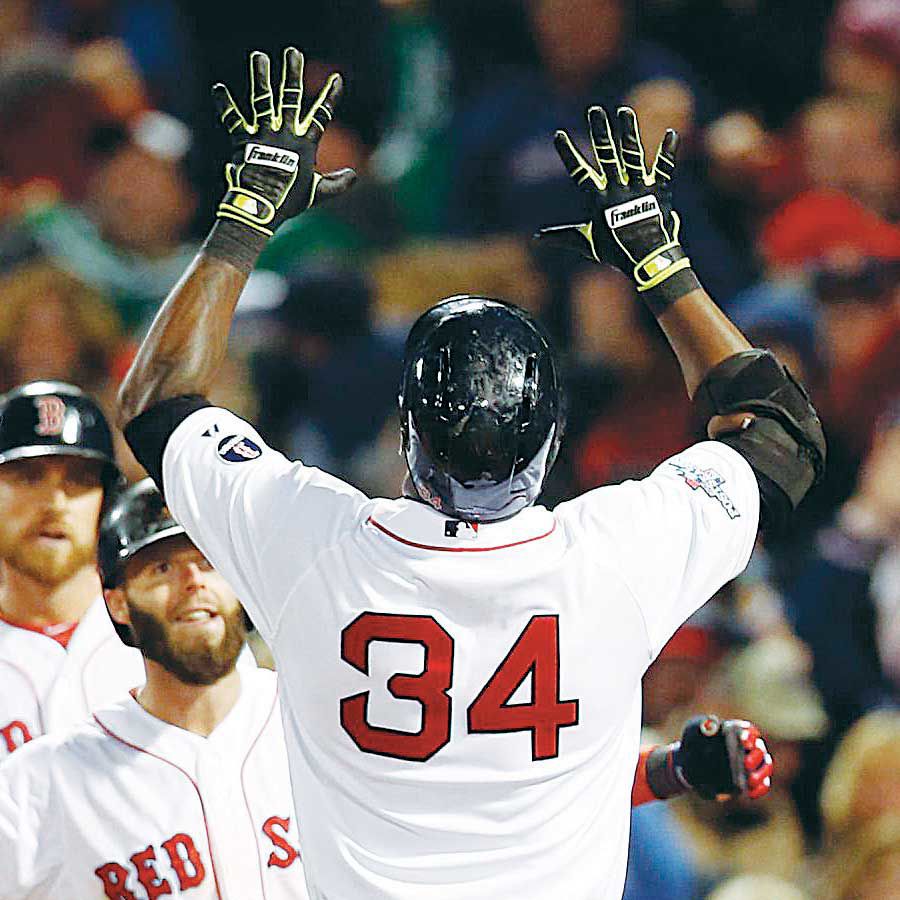 Lot Detail - Tom Brady & David Ortiz Dual-Signed Red Sox Jersey in