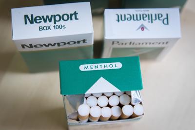 Packs of menthol cigarettes